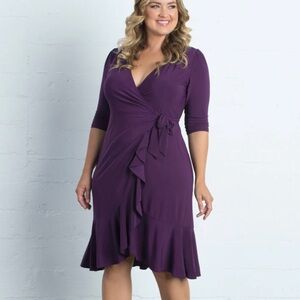 NWT Fashion Women’s Chic Purple Midi Wrap Dress